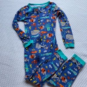 Size 5t Footless footie zipper pjs fish party